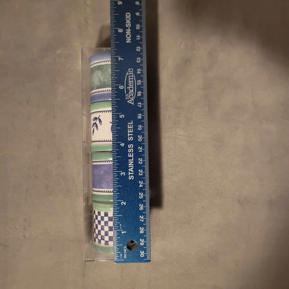 Villeroy & Boch Switch 3 Napkin Rings Set of 4 Dolomite Blue Green White